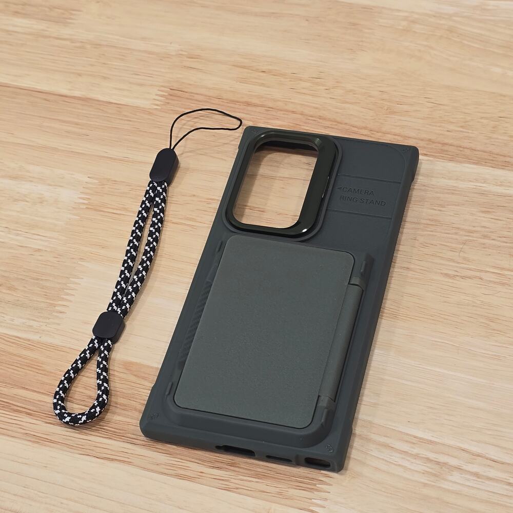Phone Case For Samsung Galaxy S24 Ultra 6.8" Camera Lens Kickstand Card Green